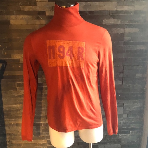 Burnt Orange Turtle Neck Colombian plate Med sweater - Picture 1 of 10